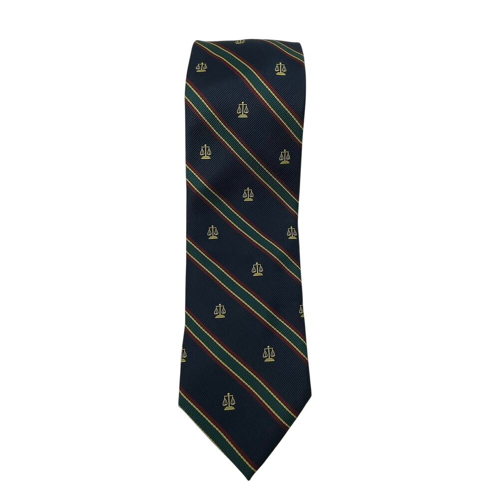 Wild Ties Men's Scales of Justice Lawyer Attorney Tie Blue Green Read Academic